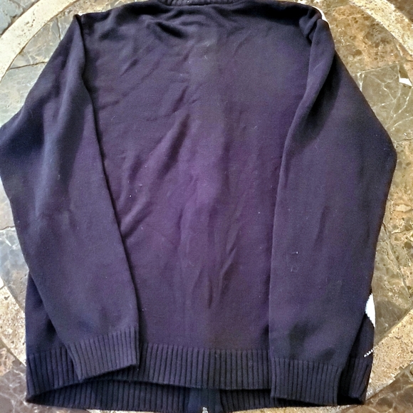 Vintage Argyle Black White Grey Zip up Sweater XL - Picture 4 of 4